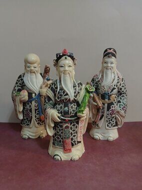 Fu lu shou, Sanxing Chinese Deities-Resin Figures-Fortune, Prosperity, Longevity